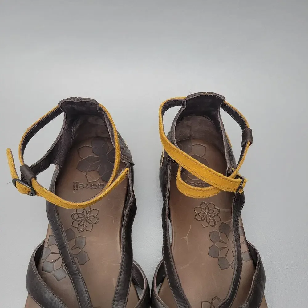 Merrell Lotta Gladiator Sandals Brown Leather Ankle Strap Comfort Shoes 8